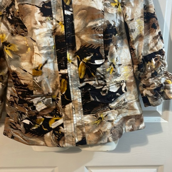 Coldwater Creek Women's Artistic Bomber Jacket - Brown and Yellow - Picture 5 of 9